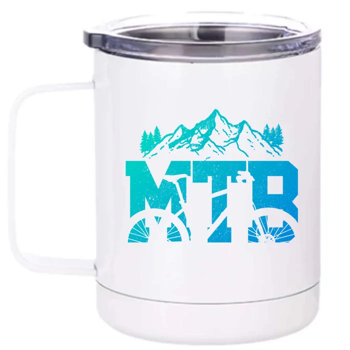 Mtb Mountain Bike Bicycle Mountain Biking Biker Gift Front & Back 12oz Stainless Steel Tumbler Cup