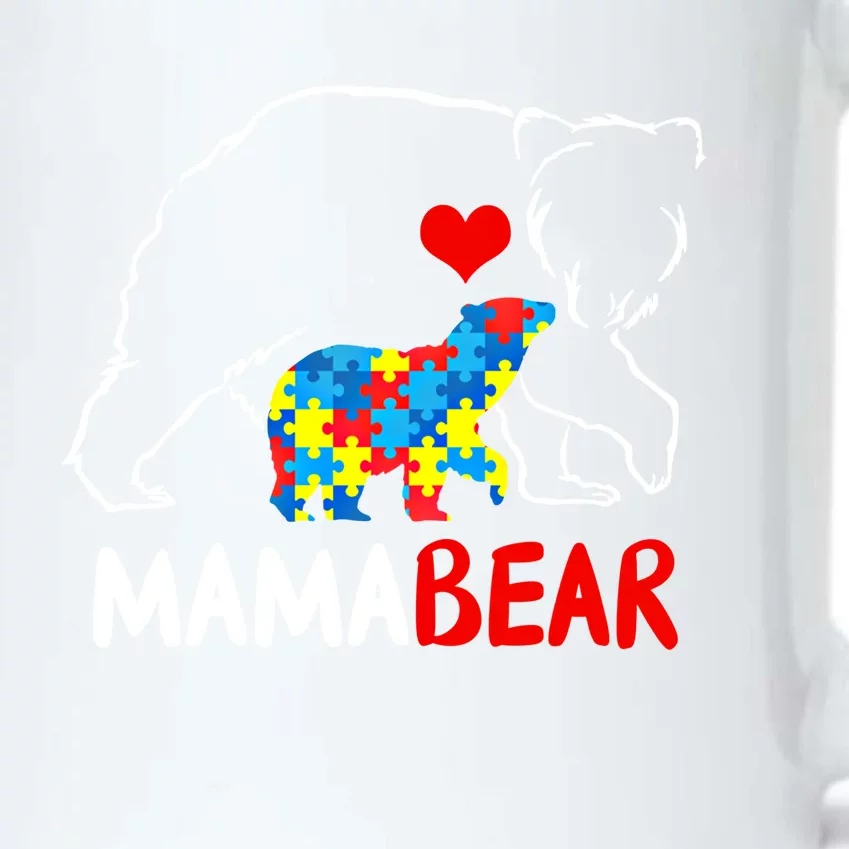 Mama Mom Bear Autism Awareness Puzzle Piece Autistic Mom Gift Black Color Changing Mug