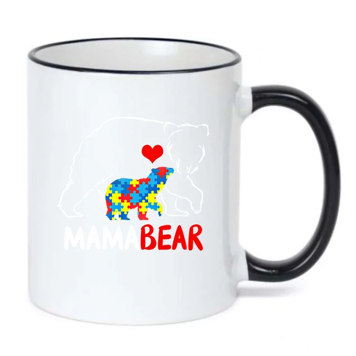 Mama Mom Bear Autism Awareness Puzzle Piece Autistic Mom Gift Black Color Changing Mug