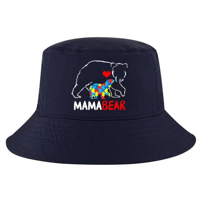 Mama Mom Bear Autism Awareness Puzzle Piece Autistic Mom Gift Cool Comfort Performance Bucket Hat