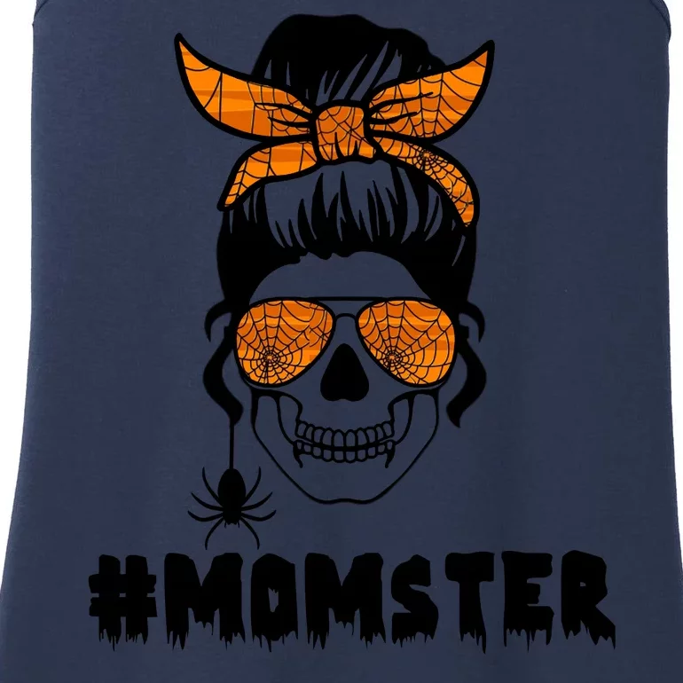 Momster Messy Bun Cute Halloween Ladies Essential Tank