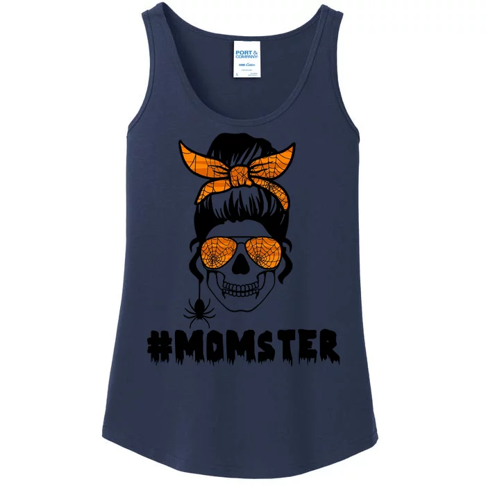 Momster Messy Bun Cute Halloween Ladies Essential Tank