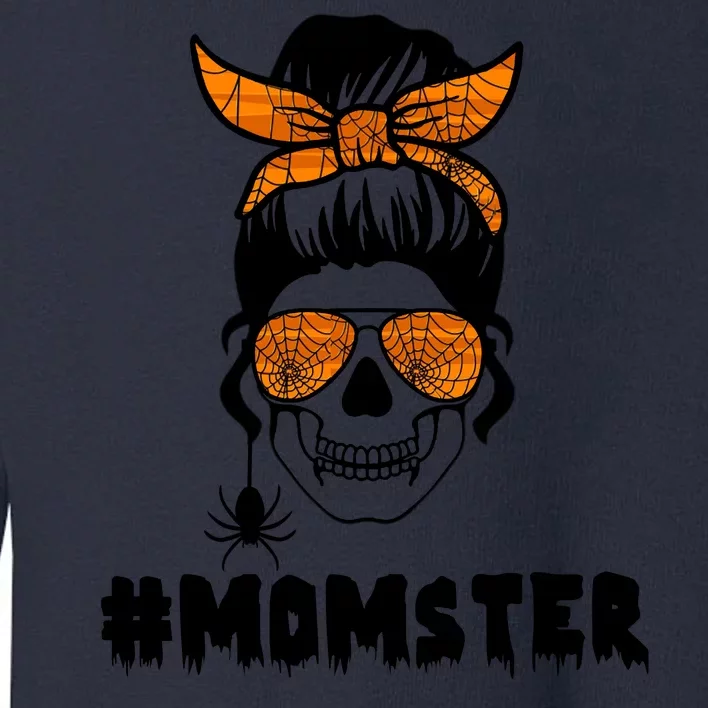 Momster Messy Bun Cute Halloween Toddler Sweatshirt