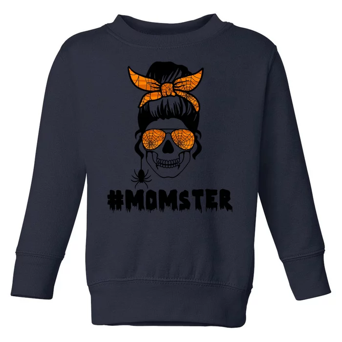 Momster Messy Bun Cute Halloween Toddler Sweatshirt