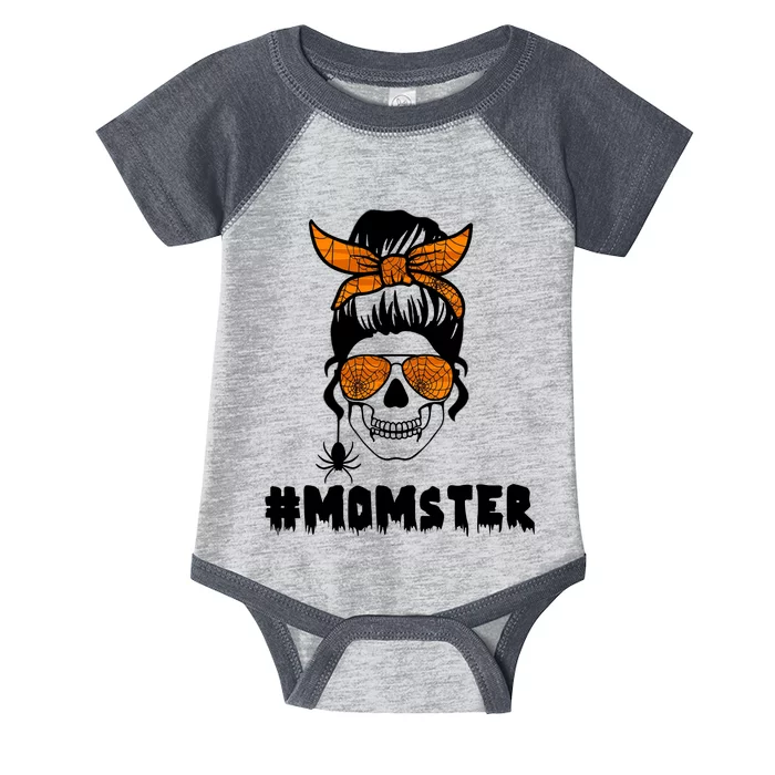 Momster Messy Bun Cute Halloween Infant Baby Jersey Bodysuit