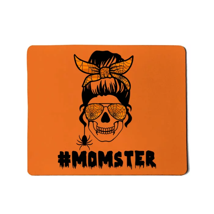 Momster Messy Bun Cute Halloween Mousepad