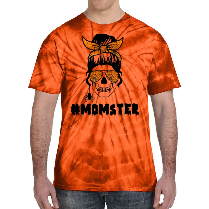 Momster Messy Bun Cute Halloween Tie-Dye T-Shirt