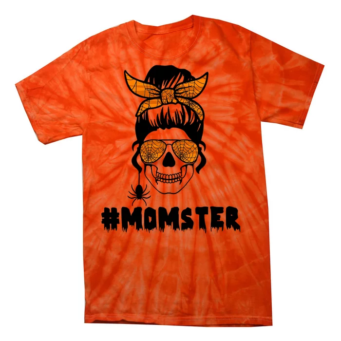 Momster Messy Bun Cute Halloween Tie-Dye T-Shirt