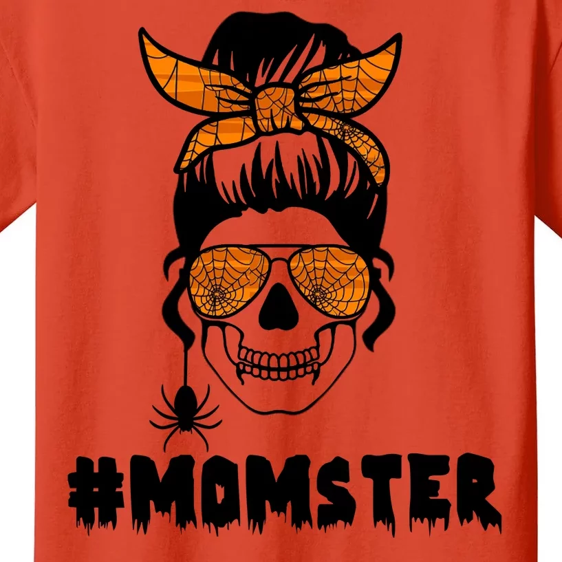 Momster Messy Bun Cute Halloween Kids T-Shirt