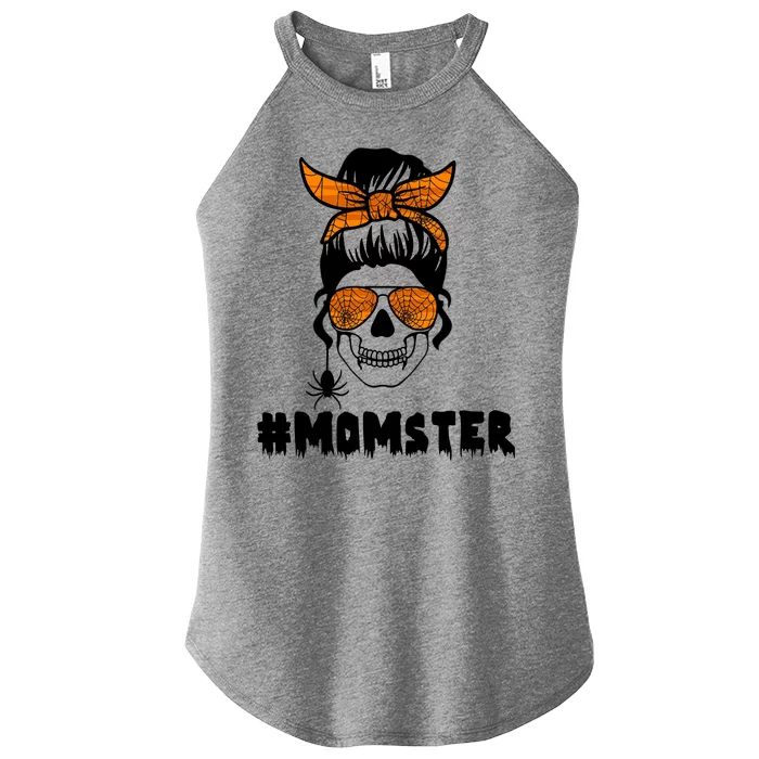 Momster Messy Bun Cute Halloween Women’s Perfect Tri Rocker Tank