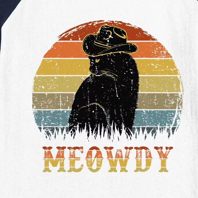 Meowdy Meow Black Cat Cat Meme Women Funny Baseball Sleeve Shirt