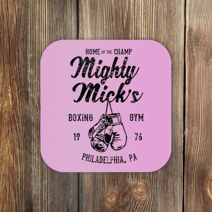 Mighty Micks Boxing Gym Vintage Sports Black Coaster