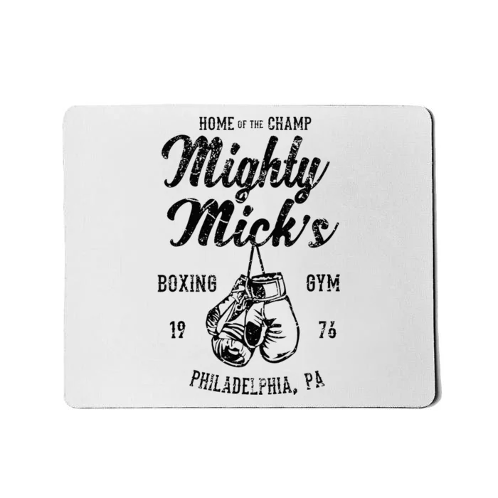 Mighty Micks Boxing Gym Vintage Sports Black Mousepad