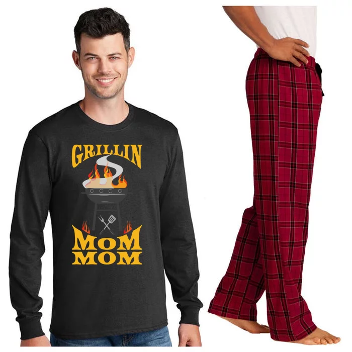 Mom Mom Bbq Grill Smoker And Barbecue Chef Gift Long Sleeve Pajama Set