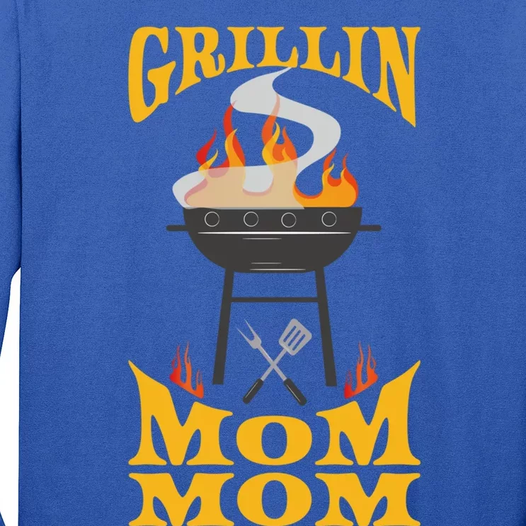 Mom Mom Bbq Grill Smoker And Barbecue Chef Gift Long Sleeve Shirt