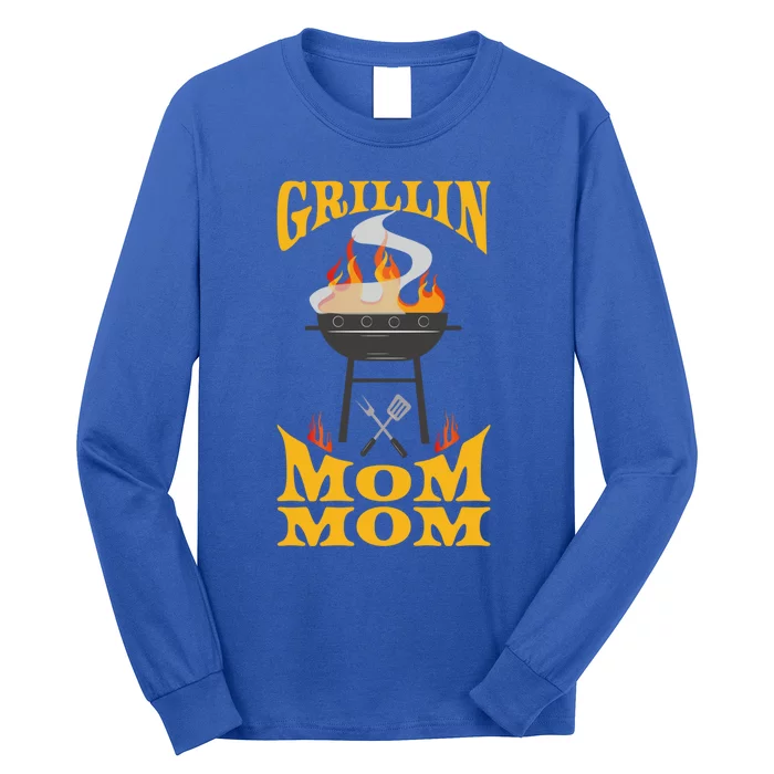 Mom Mom Bbq Grill Smoker And Barbecue Chef Gift Long Sleeve Shirt