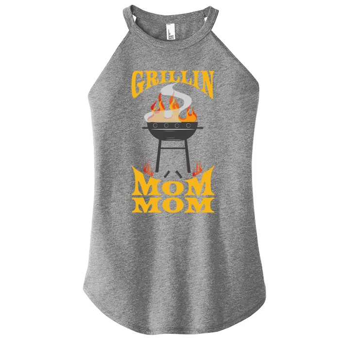 Mom Mom Bbq Grill Smoker And Barbecue Chef Gift Women’s Perfect Tri Rocker Tank