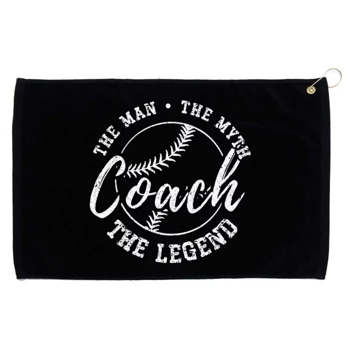 Man Myth Baseball Coach Legend Baseball Coach Grommeted Golf Towel