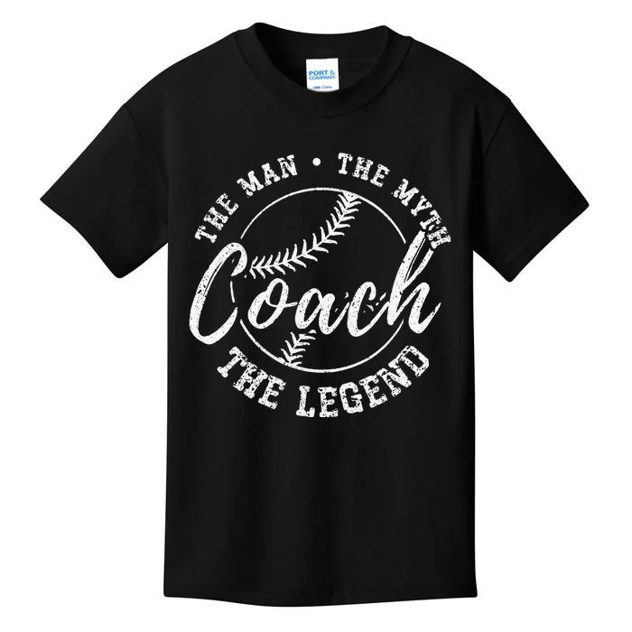 Man Myth Baseball Coach Legend Baseball Coach Kids T-Shirt