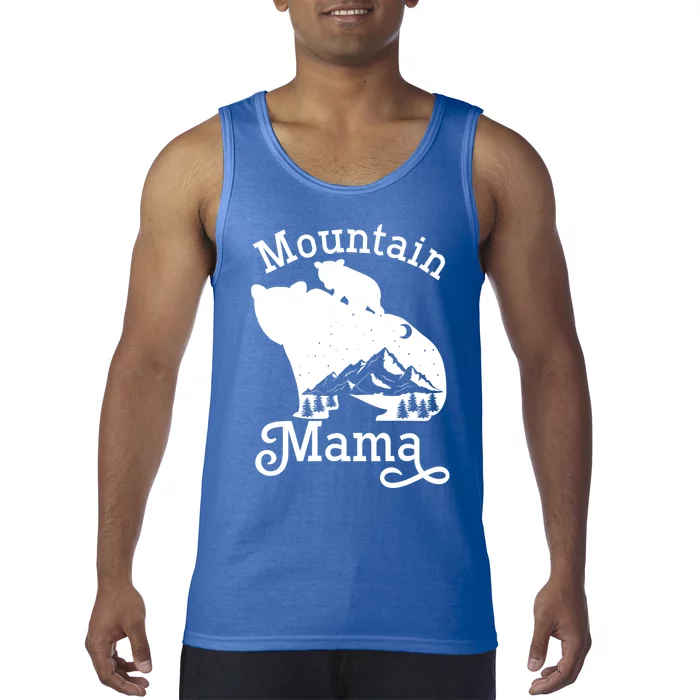 Mountain Mama Bear With Hiking Nature Mother's Day Meaningful Gift Tank Top