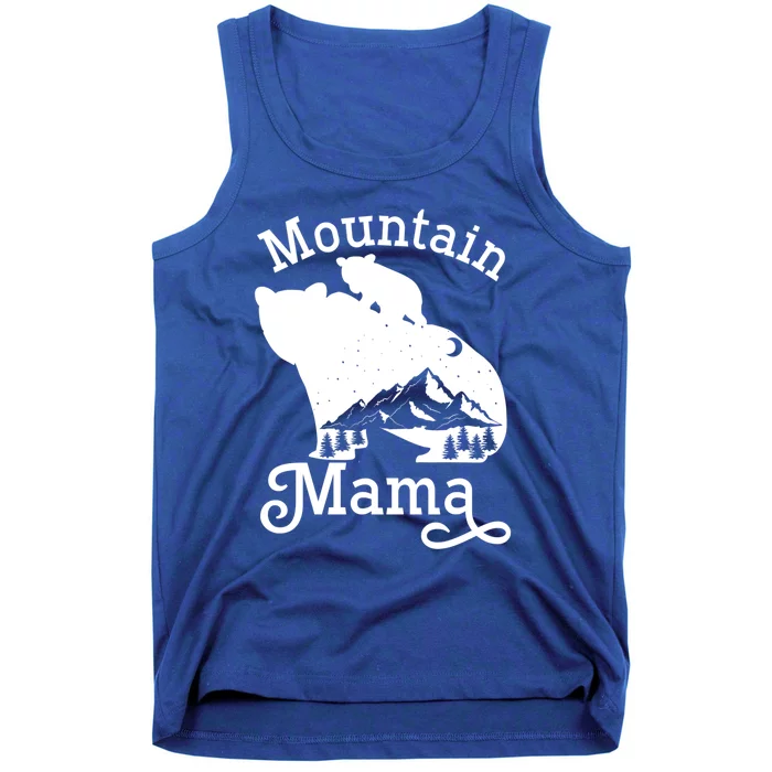 Mountain Mama Bear With Hiking Nature Mother's Day Meaningful Gift Tank Top