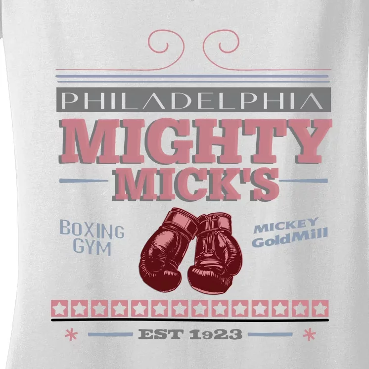 Mighty MickS Boxing Gym 1923 Women's V-Neck T-Shirt