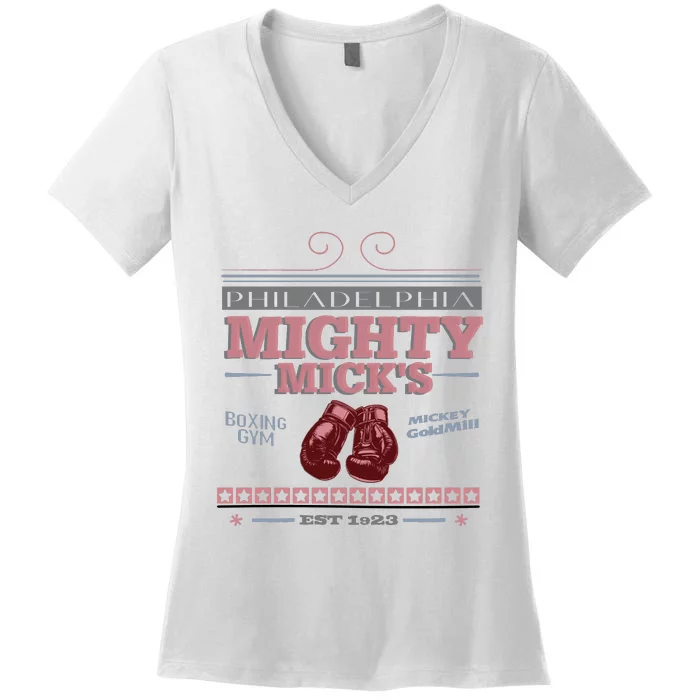 Mighty MickS Boxing Gym 1923 Women's V-Neck T-Shirt