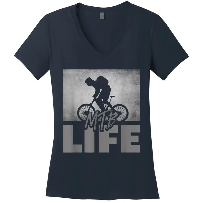 MTB Mountain Bike Apparel MTB Mountain Bike Women's V-Neck T-Shirt