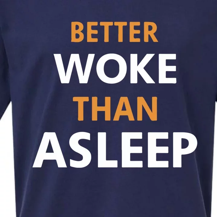 Mahogany Mommies Better Woke Than Asleep Sueded Cloud Jersey T-Shirt