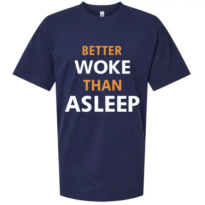 Mahogany Mommies Better Woke Than Asleep Sueded Cloud Jersey T-Shirt