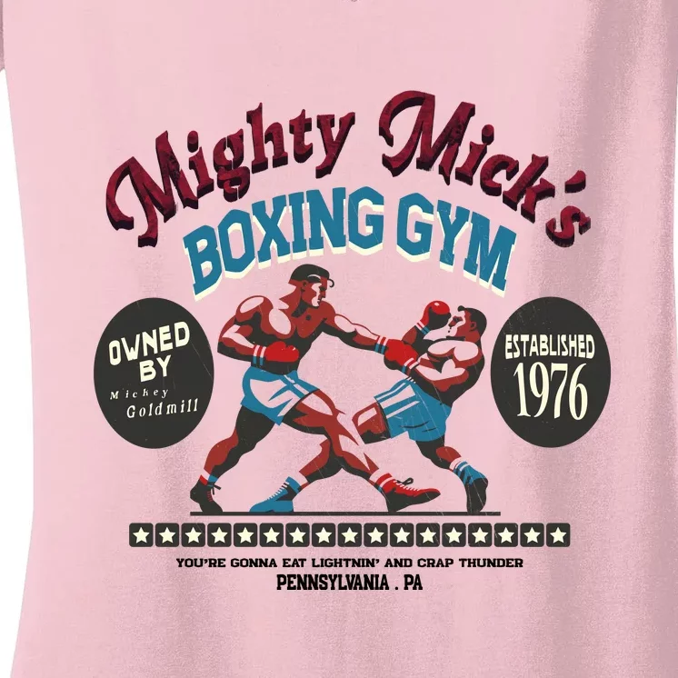 Mighty Micks Boxing Gym 1976 Women's V-Neck T-Shirt