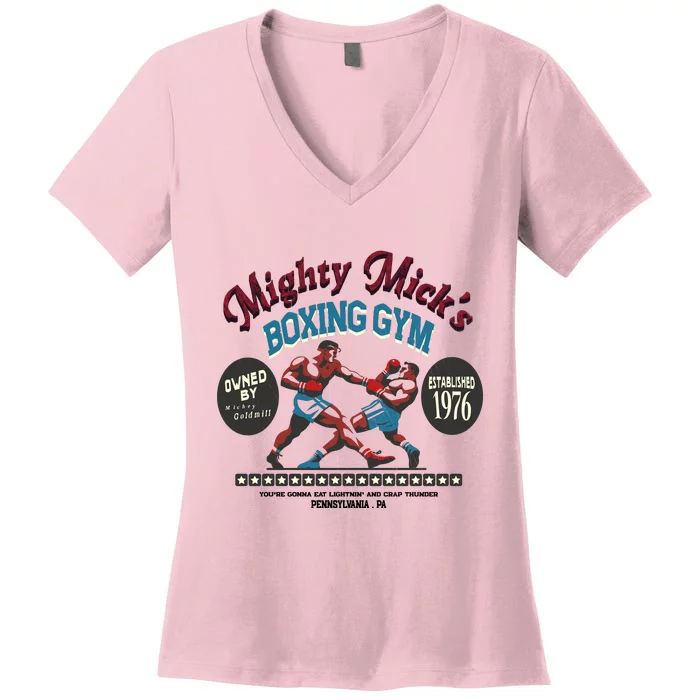 Mighty Micks Boxing Gym 1976 Women's V-Neck T-Shirt