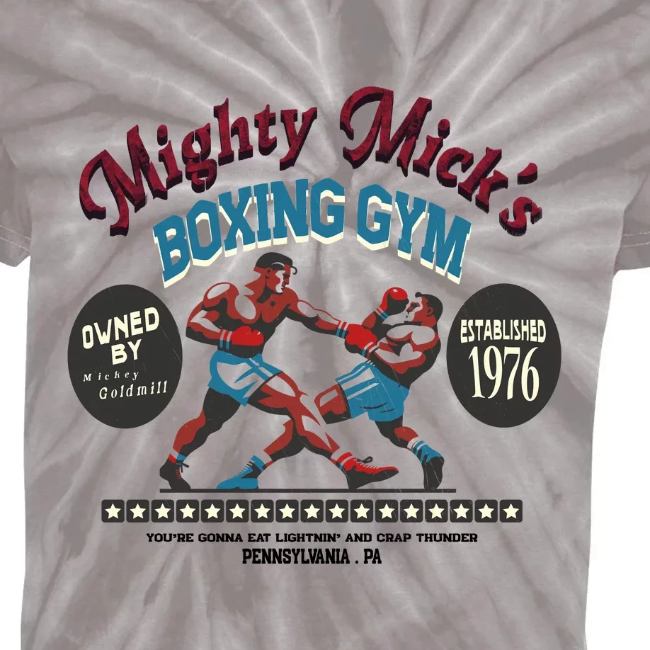 Mighty Micks Boxing Gym 1976 Kids Tie-Dye T-Shirt