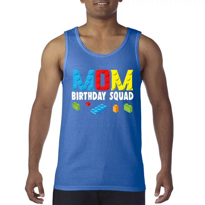 Mom Master Builder Building Bricks Blocks Mom Birthday Squad Gift Tank Top