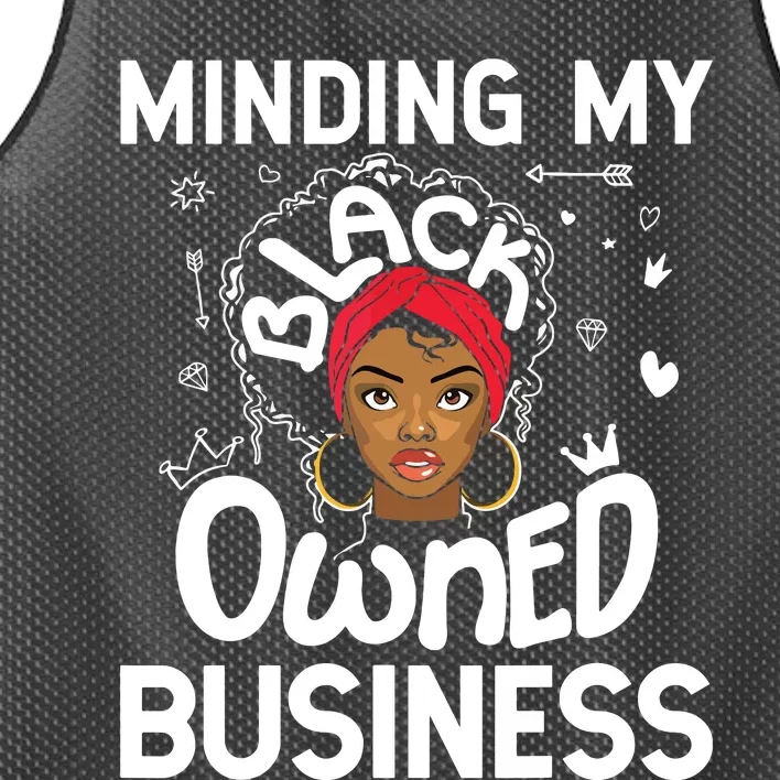 Minding My Black Owned Business Girl Women Gift Entrepreneur Mesh Reversible Basketball Jersey Tank