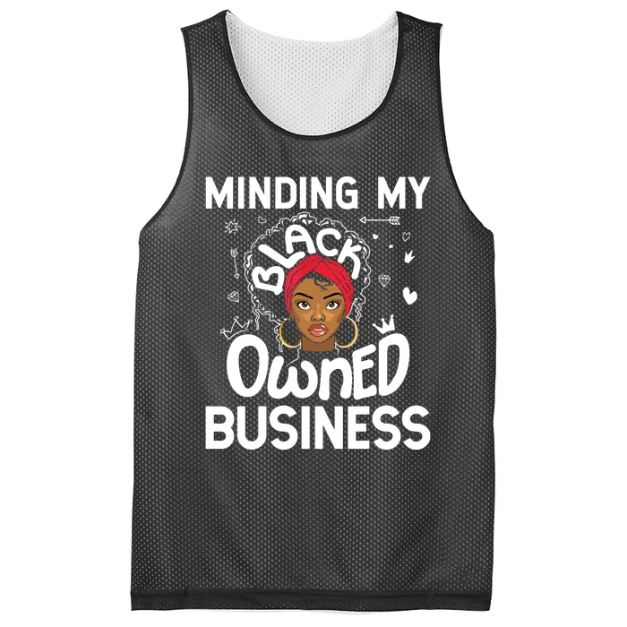 Minding My Black Owned Business Girl Women Gift Entrepreneur Mesh Reversible Basketball Jersey Tank