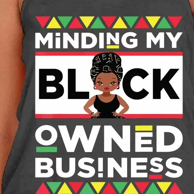 Minding My Black Owned Business Women's Knotted Racerback Tank