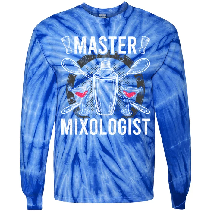 Master Mixologist Bartending Bartender Gift Tie-Dye Long Sleeve Shirt