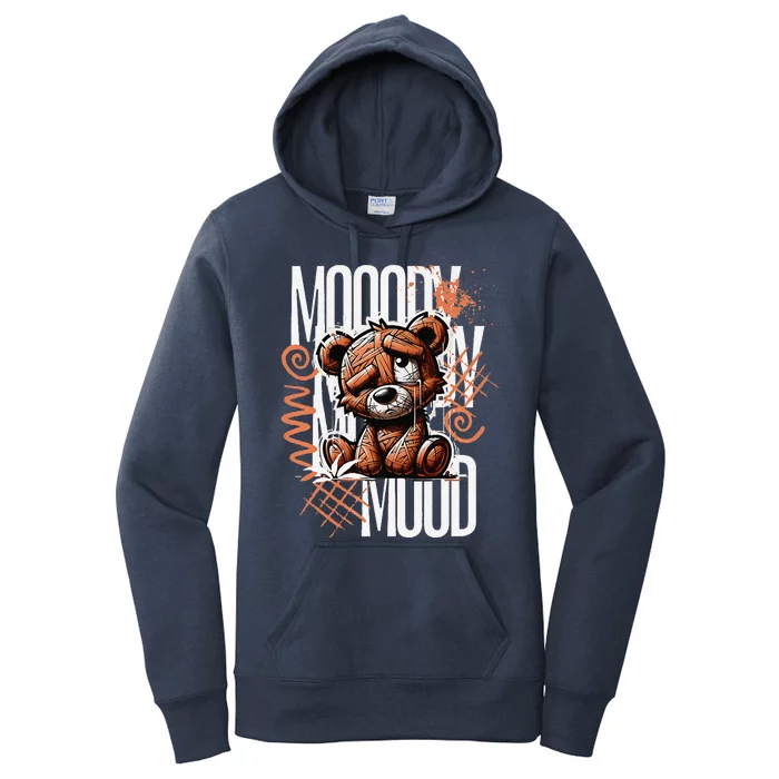 Moody Mood Bandaged Bear Blues Premium Women's Pullover Hoodie