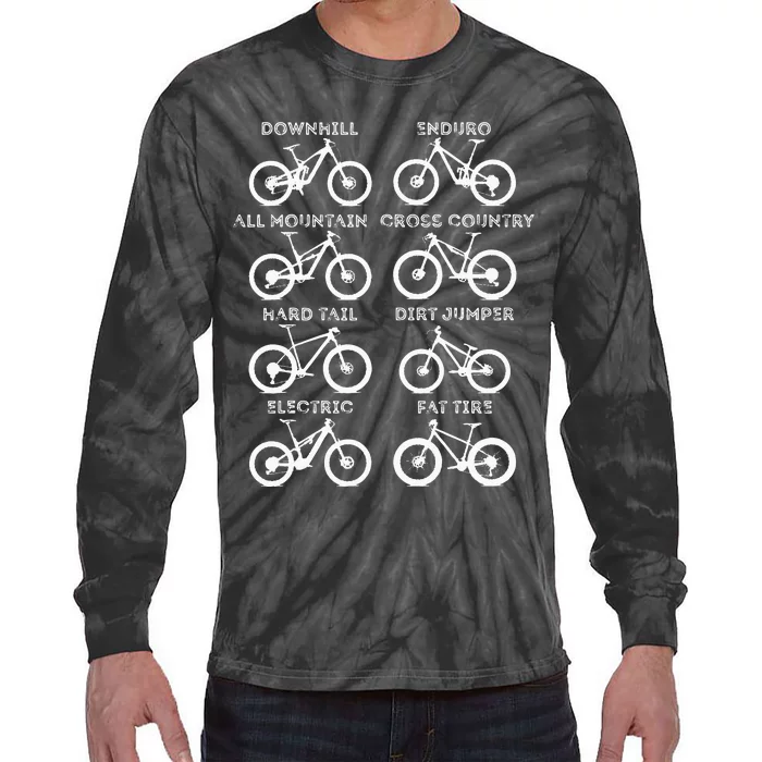 MTB Mountain Bike Biking Enthusiast Biker Bicycling Clothing Tie-Dye Long Sleeve Shirt