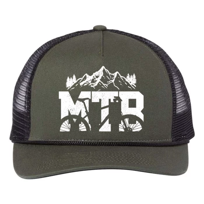 Mtb Mountain Bike Bicycle Mountain Biking Biker Gift Retro Rope Trucker Hat Cap