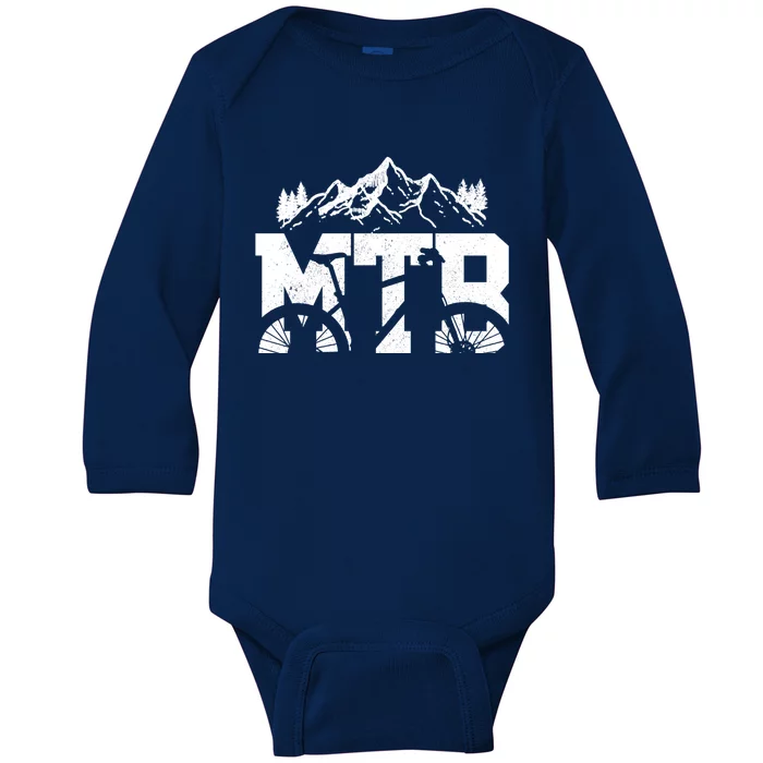 Mtb Mountain Bike Bicycle Mountain Biking Biker Gift Baby Long Sleeve Bodysuit