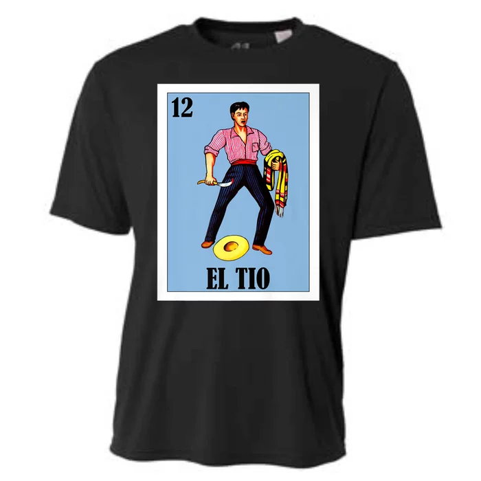 Mens Mexican Bingo Regalo Para Tio Lottery Parody El Tio Cooling Performance Crew T-Shirt