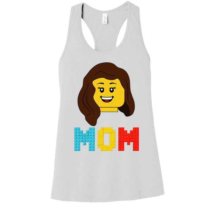 Mom Master Builder Building Bricks Blocks Matching Family Women's Racerback Tank