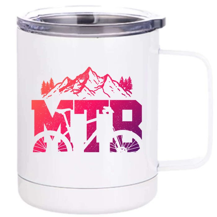 Mtb Mountain Bike Bicycle Mountain Biking Biker Gift Front & Back 12oz Stainless Steel Tumbler Cup