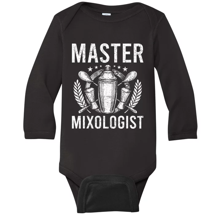 Master Mixologist Bartending Bartender Baby Long Sleeve Bodysuit