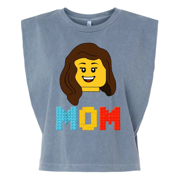 Mom Master Builder Building Bricks Blocks Matching Family Garment-Dyed Women's Muscle Tee