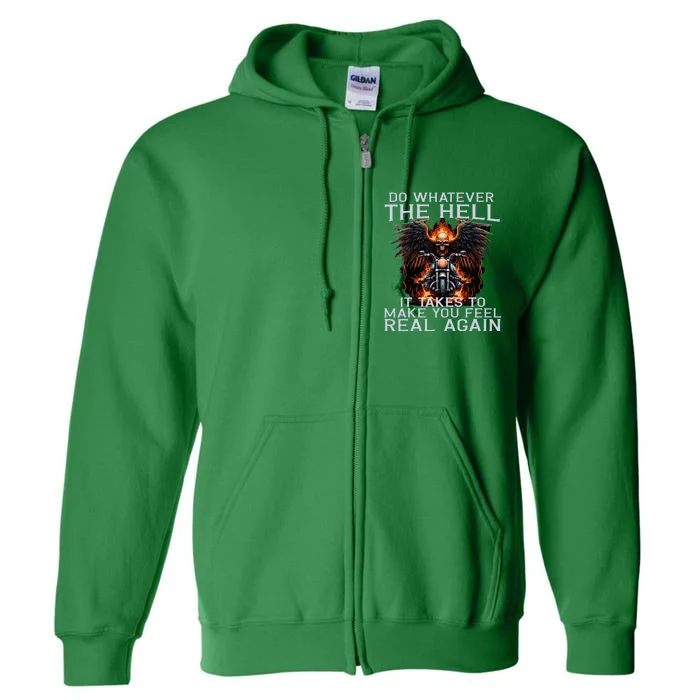 Motorbike Motorcyclist Biker Chopper Bike Motorcycles Full Zip Hoodie