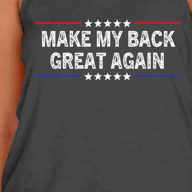 Make My Back Great Again Funny Therapy Injury Recovery Women's Knotted Racerback Tank