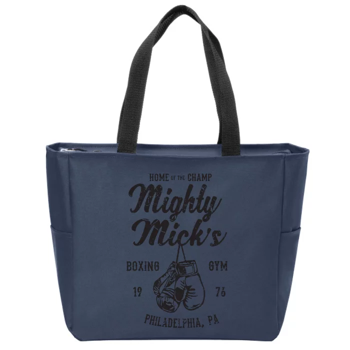 Mighty Micks Boxing Gym Vintage Sports Black Zip Tote Bag